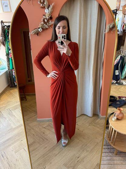 Robe Cérémonie manches longues Terracota