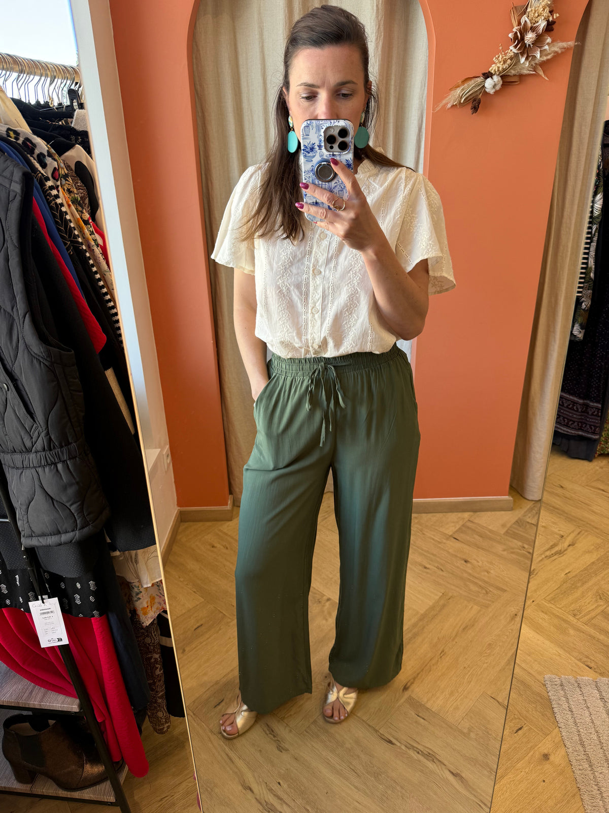 Pantalon fluide noir ou kaki