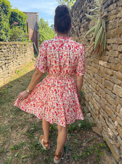 Robe fleurie, rose