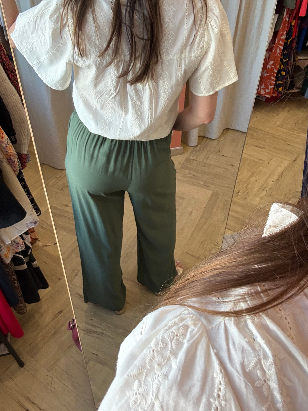 Pantalon fluide noir ou kaki