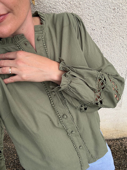 Chemise bohème marine ou kaki