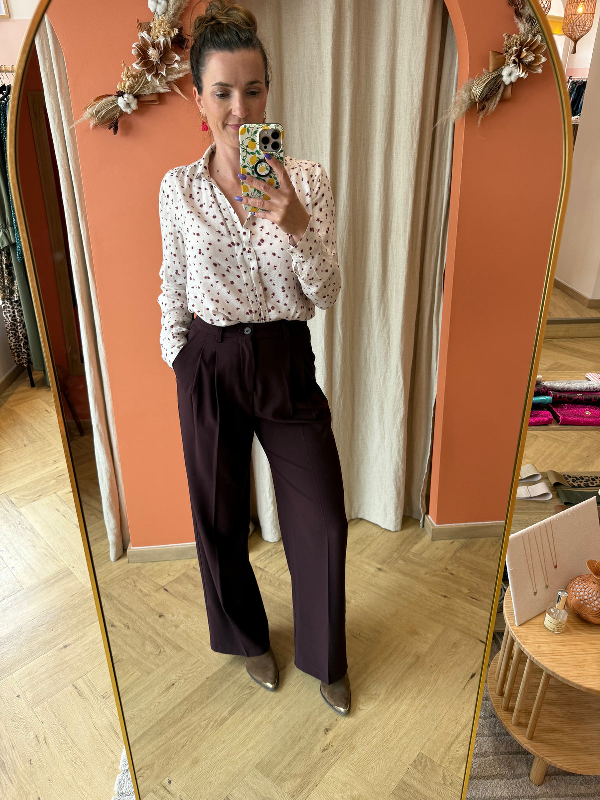 Pantalon costume bordeaux
