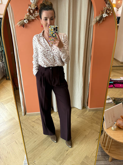 Pantalon costume bordeaux
