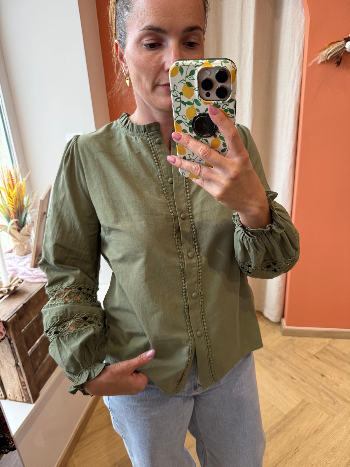 Chemise bohème marine ou kaki