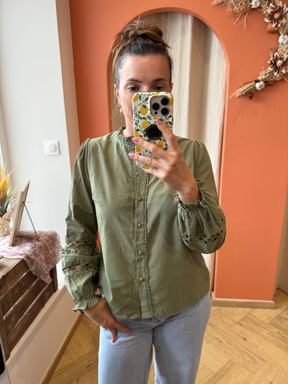 Chemise bohème marine ou kaki