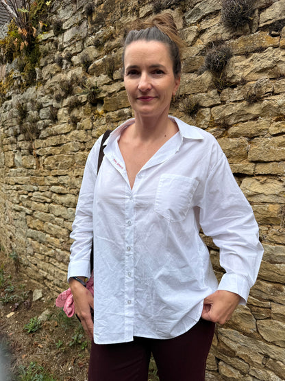Chemise blanche brodée amour