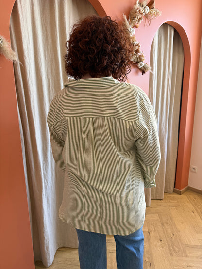 Chemise cœur matcha