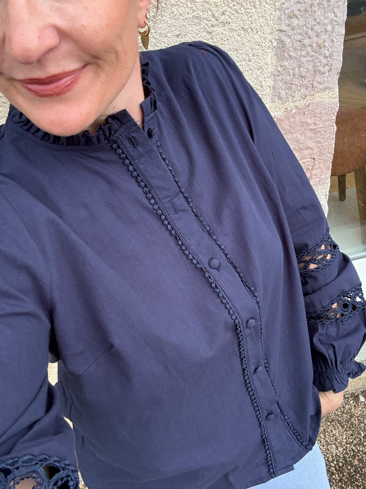 Chemise bohème marine ou kaki