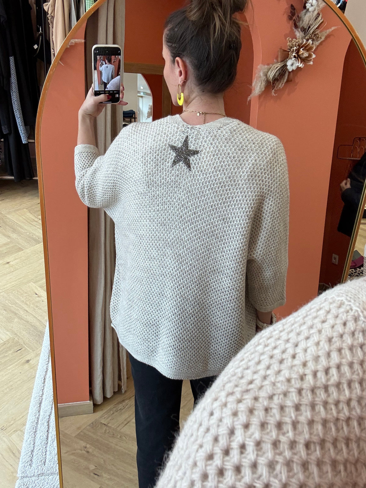Gilet étoile dos Beige