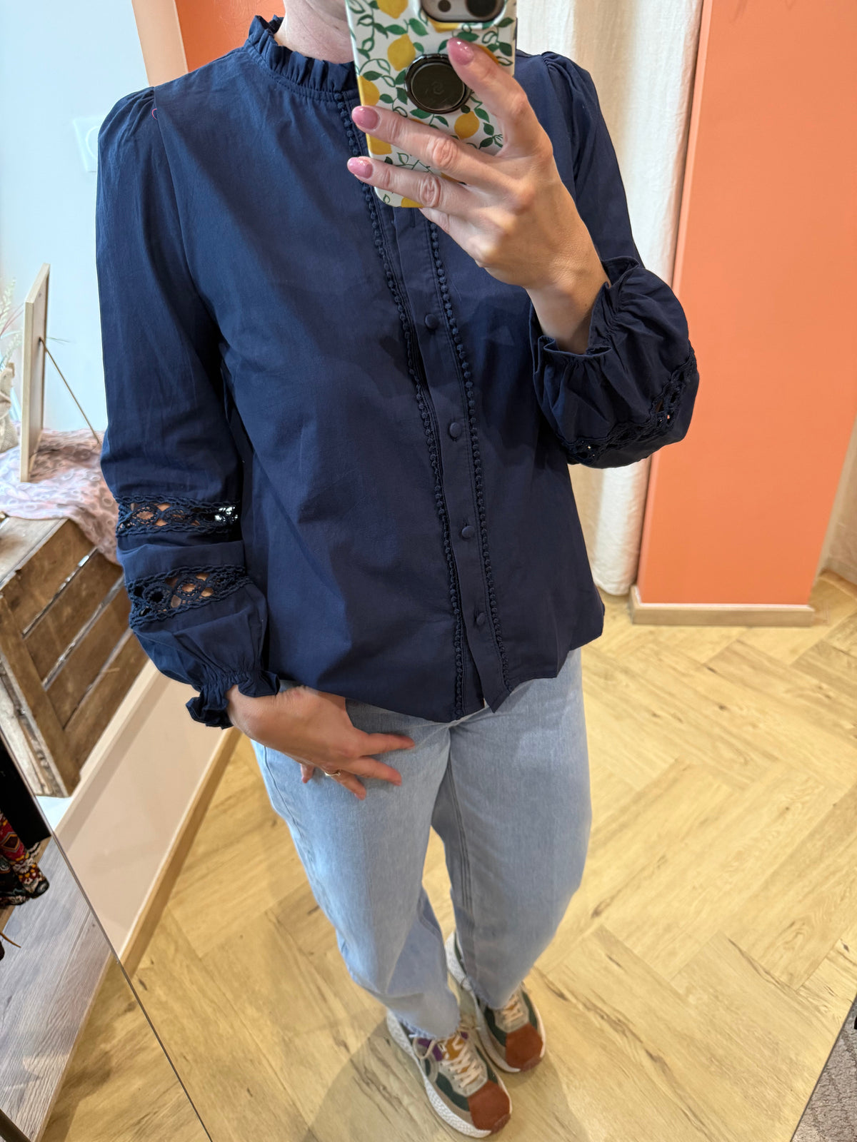 Chemise bohème marine ou kaki