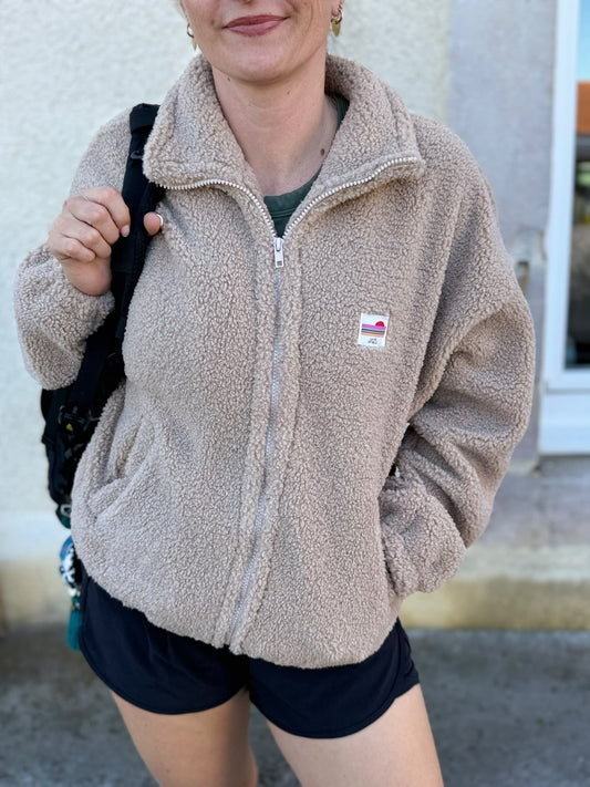 Polaire Annette, polaire sherpa beige – vue 1