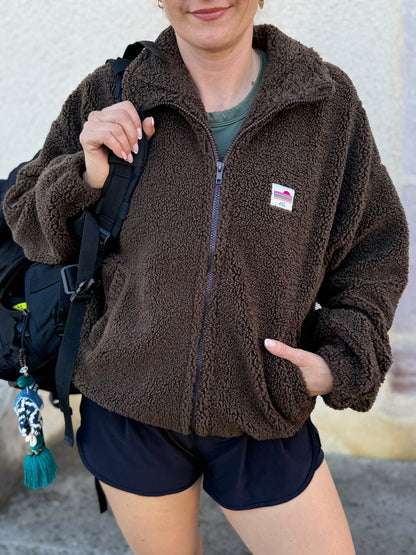 Polaire Choco, polaire sherpa chocolat – vue 1