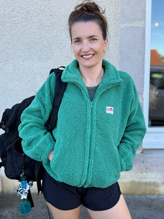 Polaire Inês, polaire sherpa vert émeraude – vue 1
