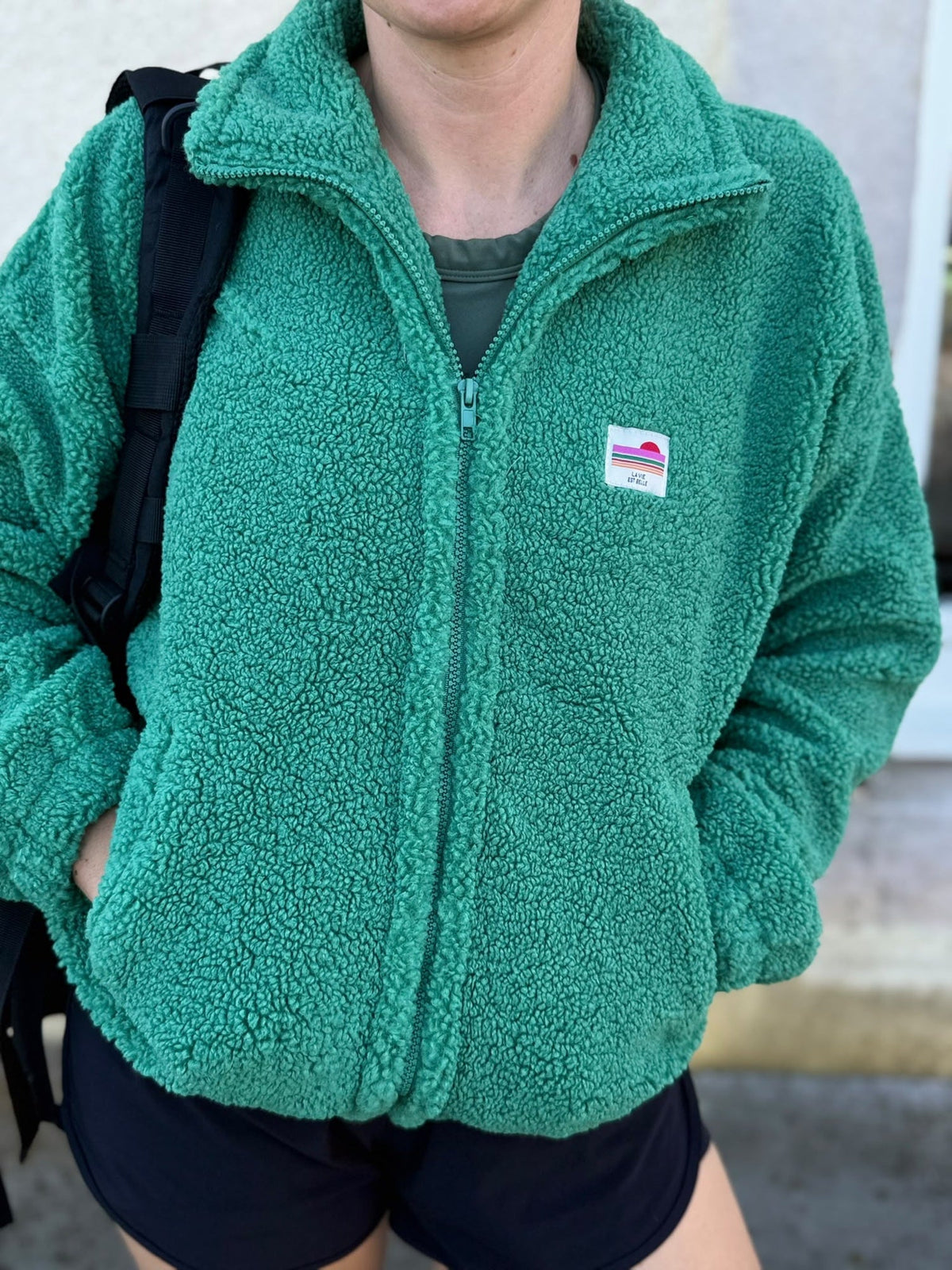 Polaire Inês, polaire sherpa vert émeraude – vue 2