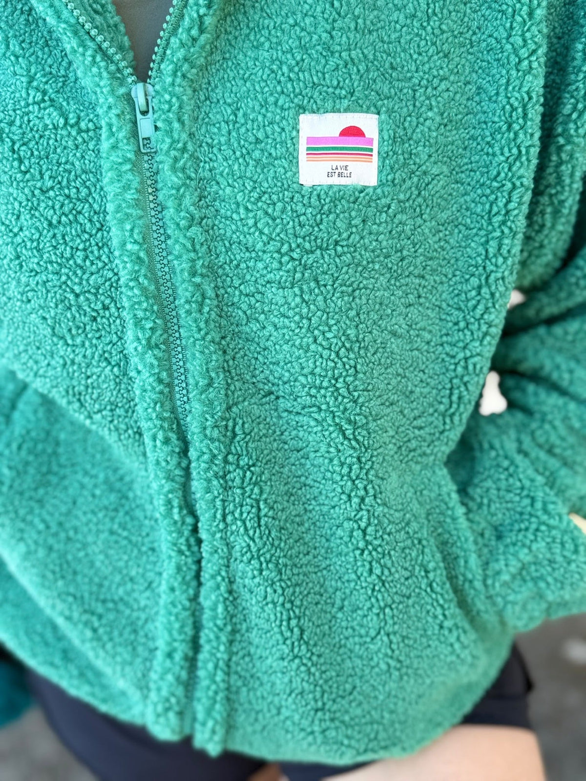 Polaire Inês, polaire sherpa vert émeraude – vue 5