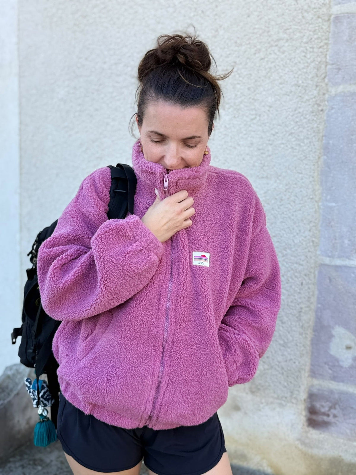 Polaire Rose, polaire sherpa rose – vue 2