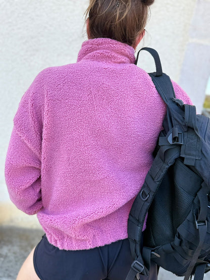 Polaire Rose, polaire sherpa rose – vue 6